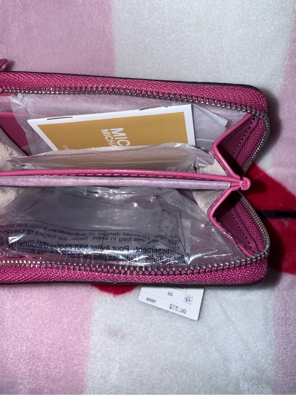 NWT Michael Kors Signature Zip Logo Wallet in Rosewood - Picture 4 of 4